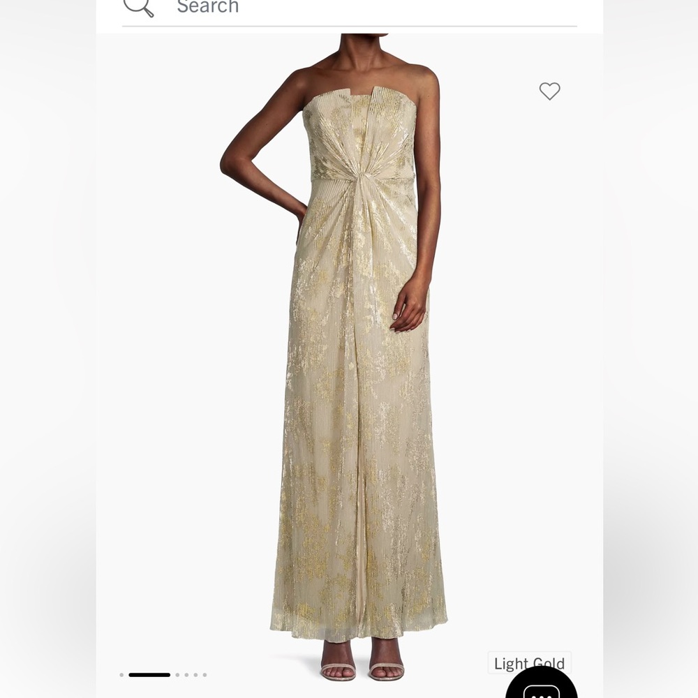 Aidan Matrix Gold Floral Gown
